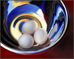 Eggs In Silver Bowl - Nance Danforth Paintings